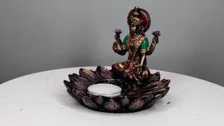 Ebros Hindu Goddess Sri Lakshmi On Lotus Padma Flower Votive Candle Holder Figurine Lakshmi Lotus Webcam Model