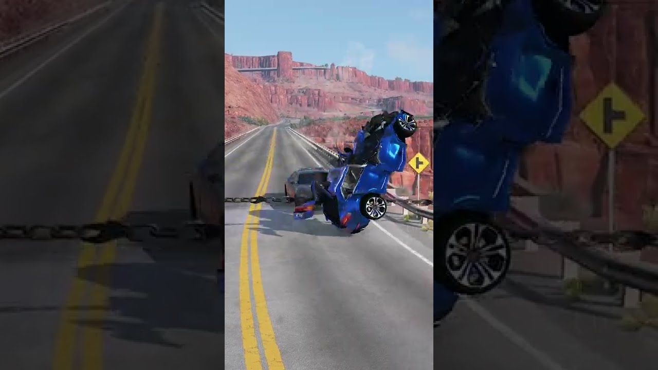 Cars vs Chain #2 - BeamNG.Drive 