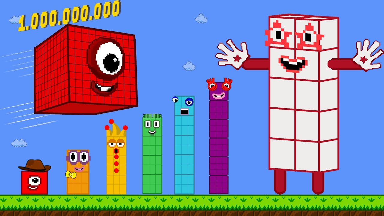 Number 1 to 10 vs the Giant Biggest and Highest Maze in Super Mario bros | GM Stories