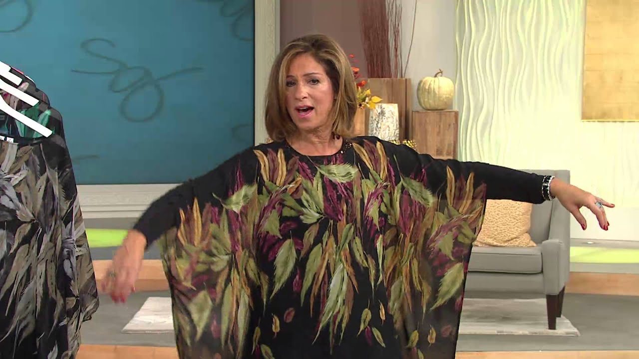 Susan Graver Border Print Scarf Top with Bateau Neckline with Gabrielle Kerr