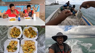 RAGING STORM CATCH & COOK🇯🇲🇯🇲 #jamaica #adventure #fishing #seafood #cooking