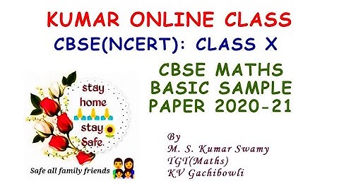 Class X CBSE Maths Basic Sample Question Paper 2020-21