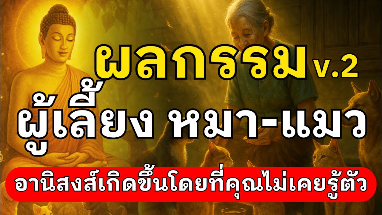 ผลกรรม ผู้เลี้ยงหมา-แมว อานิสงส์เกิดขึ้นโดยที่คุณไม่เคยรู้ตัว v.2  ธรรมะฟังสบาย เสริมบุญชีวิต