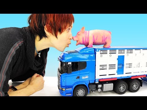 Веселая школа Капуки Кануки. Маша и грузовичок Лева на ферме. Видео про игрушки.
