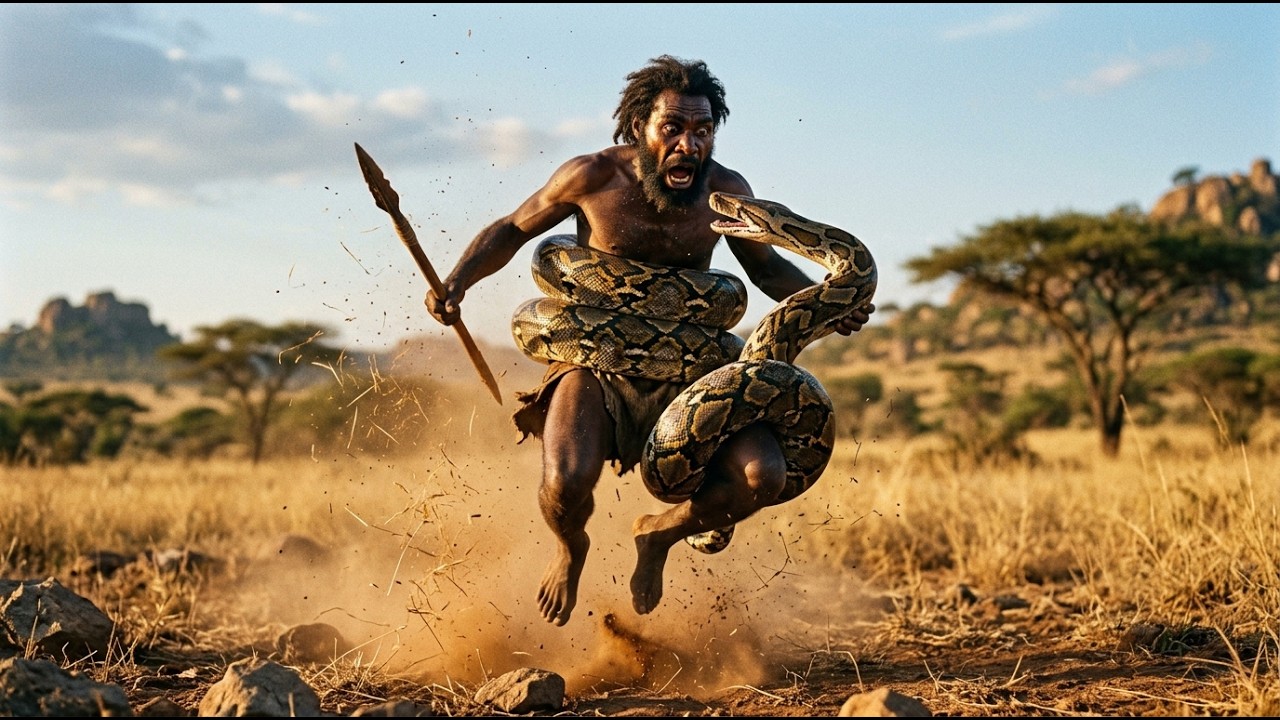 Life 3.2 Million Years Ago: Giant Python vs Early Humans – Seconds from ...