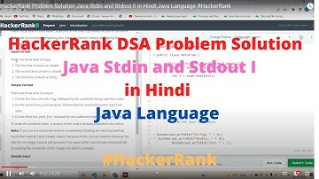#2 HackerRank  Java Stdin and Stdout I  DSA  Problem Solution in Hindi  Java Language #HackerRank