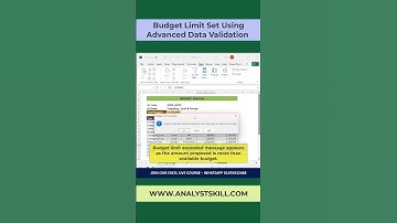 Excel Pro Trick 17 - Advanced Data Validation for Budget Limit. #AnalystSkill #Excel