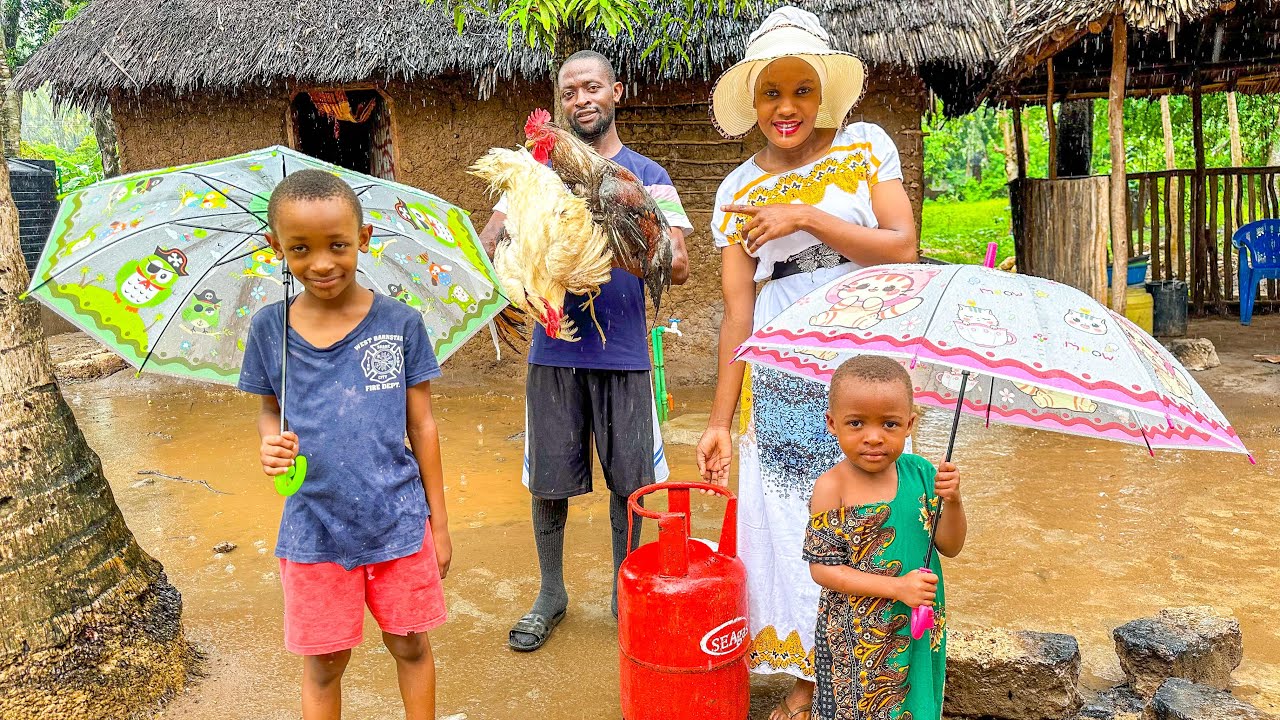 Rainy Day in Our African Village 🌧️ Kitchen Makeover + Organic Chicken & Sweet Potato Mash 😋🔥