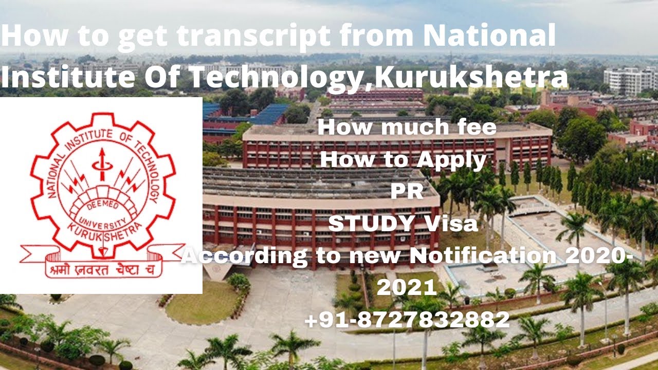 How to Apply transcript from NIT Kurukshetra ! Regional Engineering ...