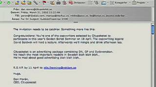 Citypaketet Mejlinbjudan, Guldskrift