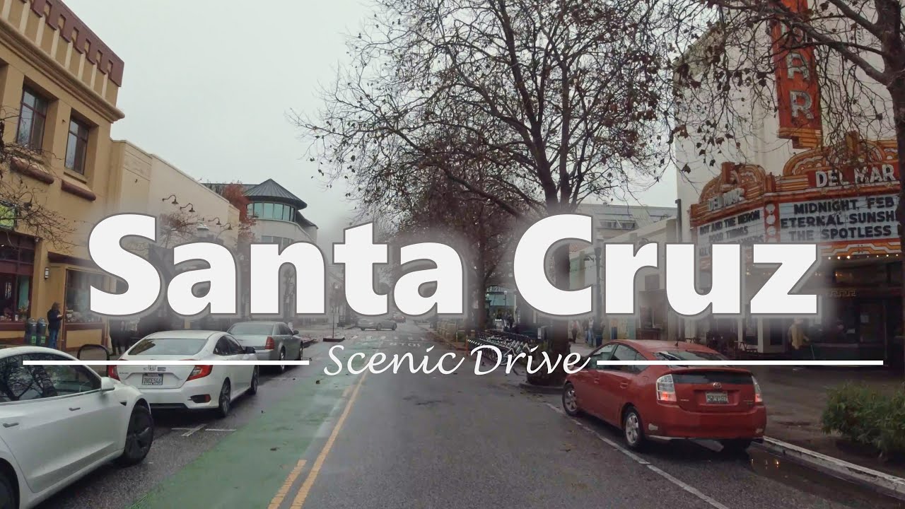 Driving in Downtown Santa Cruz, California - 4K