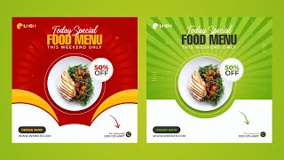Restaurant Food Social Media Post Design | Illustrator Tutorial screenshot 4