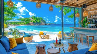 Tranquil Morning Beach Bar Ambience   Smooth Bossa Nova Music And Ocean Wave Sounds For Good Mood