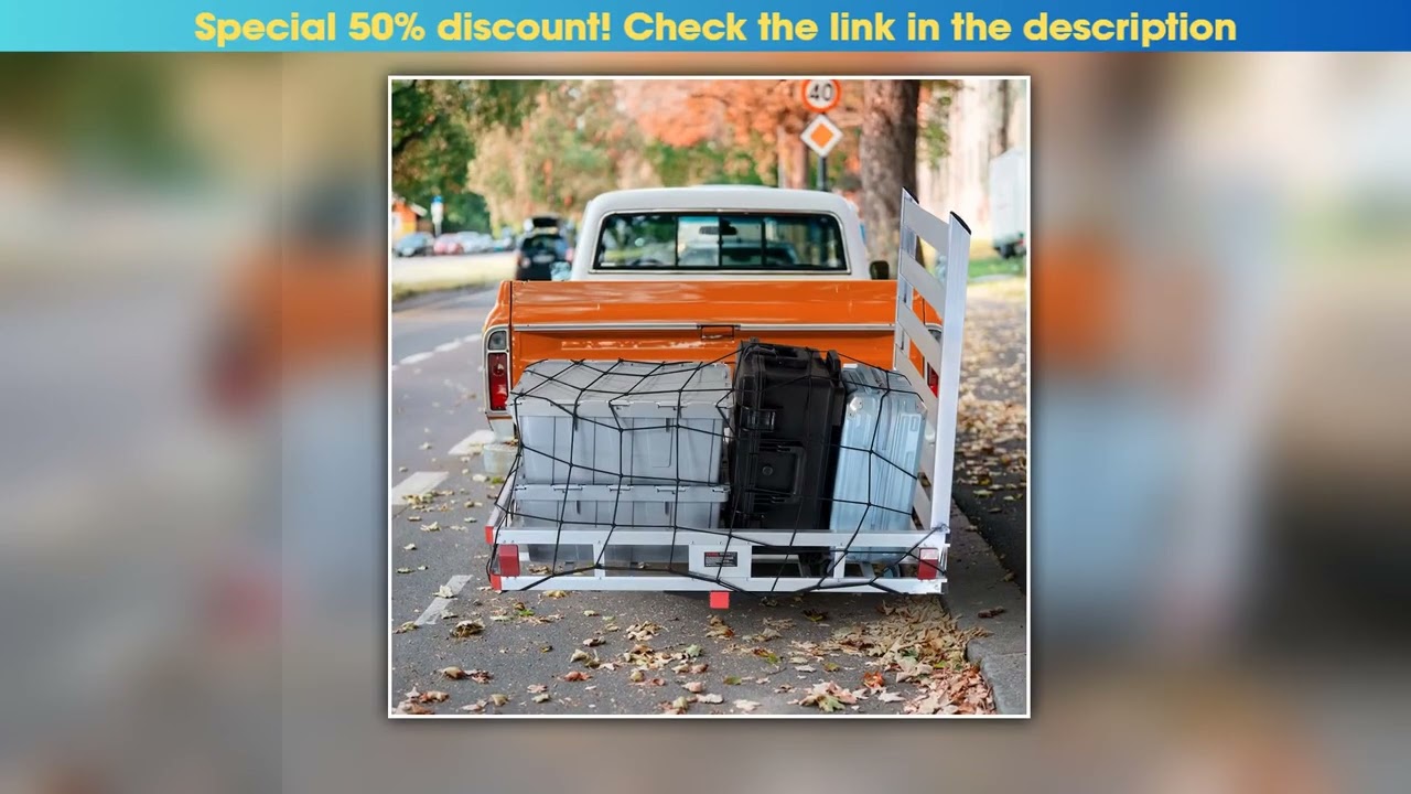 SucceBuy 475360 in Hitch Cargo Carrier 400500lb Capacity Trailer Hitch Mount Aluminum Cargo Basket