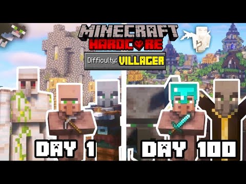 I Survived 100 DAYS as a VILLAGER in HARDCORE MINECRAFT... Here's what happened