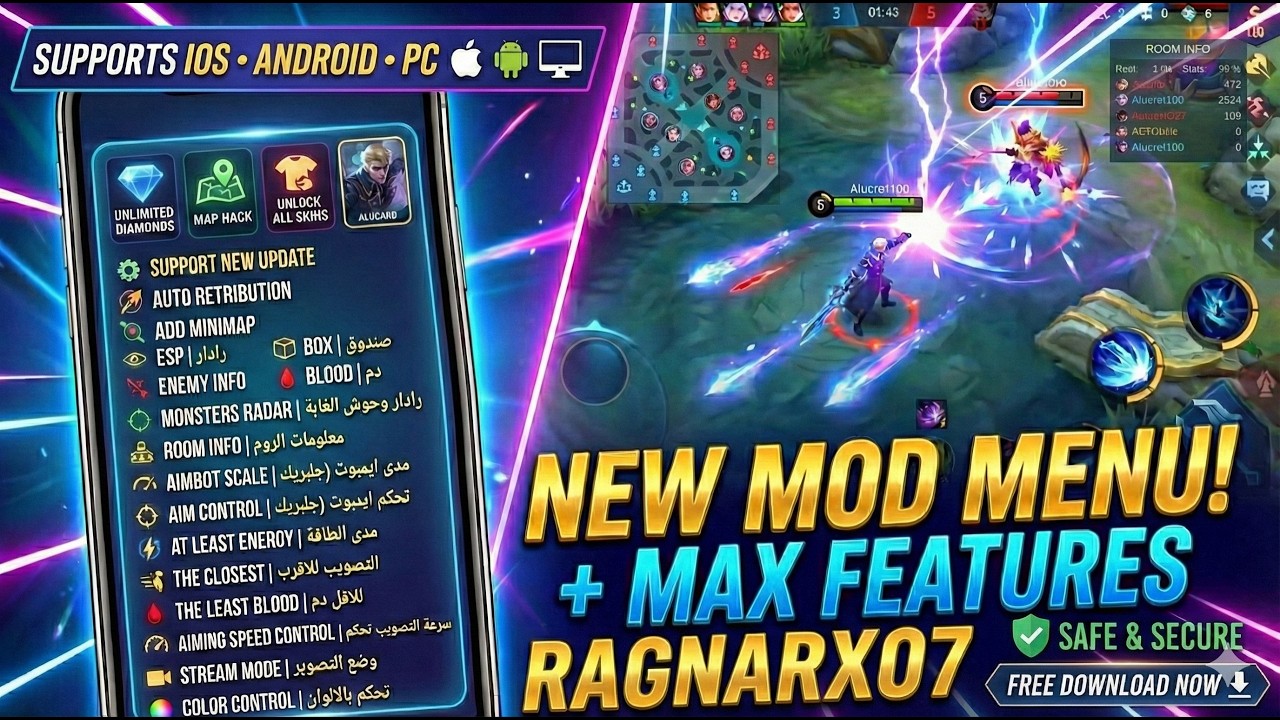 Mobile Legends Hack Android Ios  Mod Apk Mlbb Hack  mobile legends bang bang mod menu MAPHACK FREE