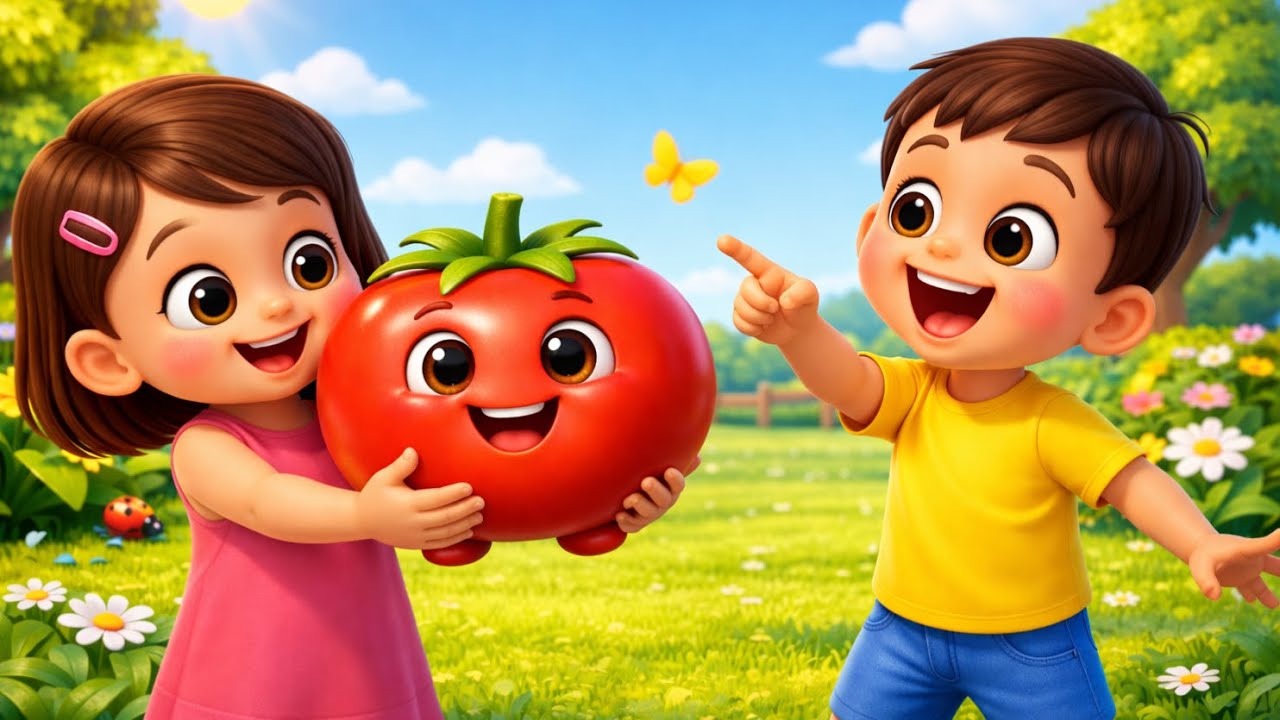 आहा टमाटर बड़ा मज़ेदार 🍅 | Hindi Nursery Rhyme | Kids Cartoon Song | piklupopo