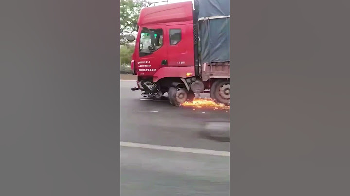 Truck with broken front wheel