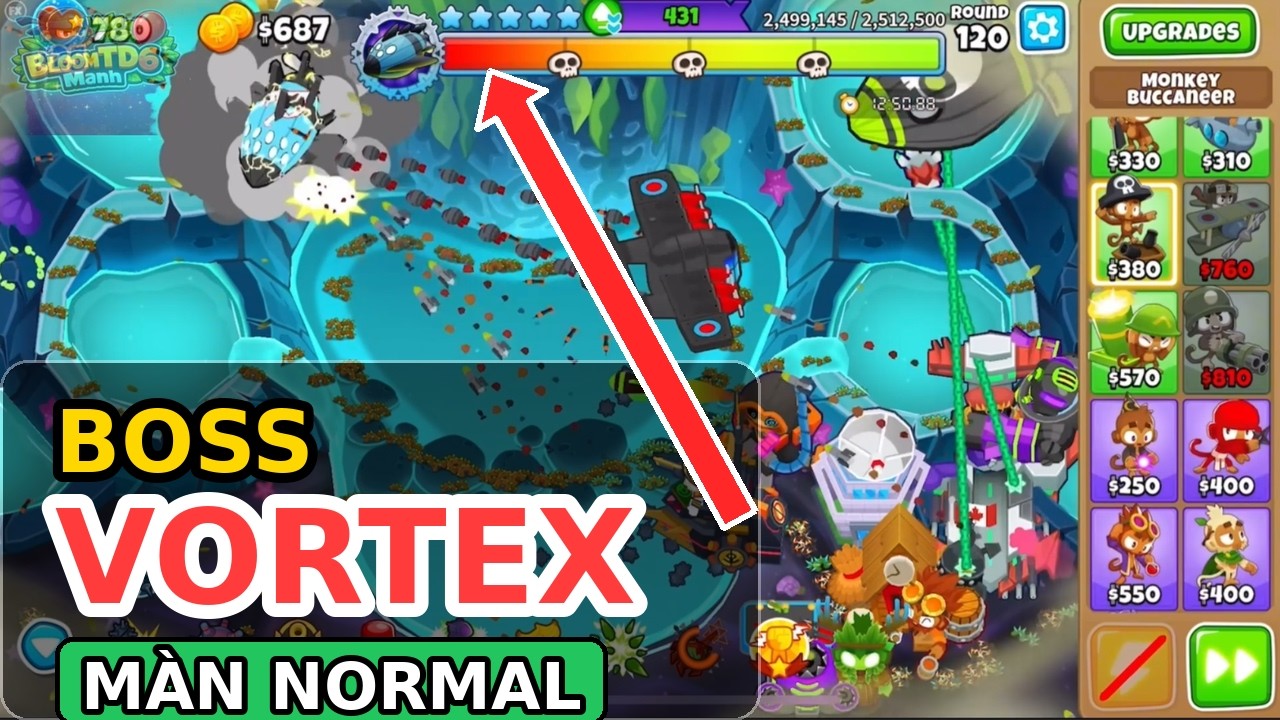 BTD6 Boss Normal | Vortex | Round 120 | Bloons TD 6 - YouTube