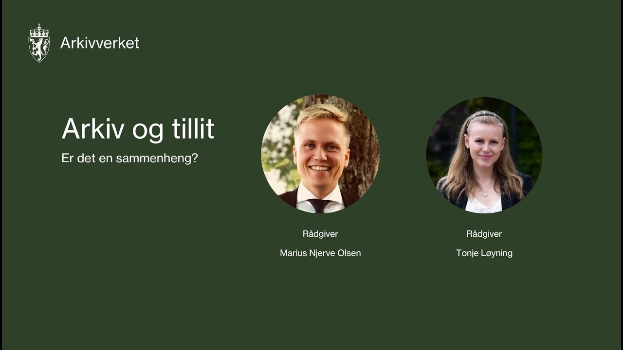 WEBINAR Arkiv og tillit er det en sammenheng? YouTube