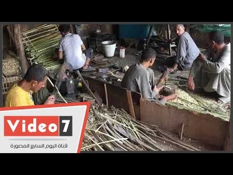 ارتفاع أسعار المواد الخام يهدد صناعات جريد النخيل فى شبرا النملة بالغربية