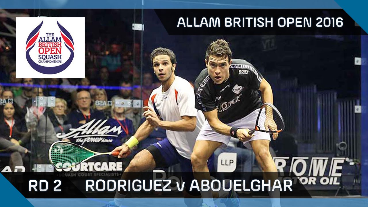 Squash: Rodriguez v Abouelghar - Allam British Open 2016 - Men's Rd 2 Highlights