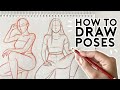 HOW TO DRAW POSES- Half Body & Sitting Poses | Drawing Tutorial