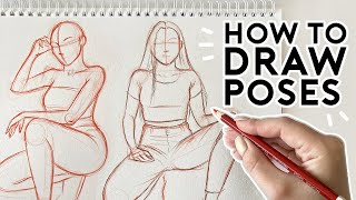 How to Draw Anime Sitting Poses with Guidelines (12 different