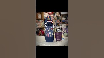 Túi xách vải canvas xanh navy hình cú mèo dễ thương đựng ly/bình giữ nhiệt siêu tiện dụng