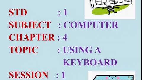 Std 1 | Computer | Ch 4 | Session 1