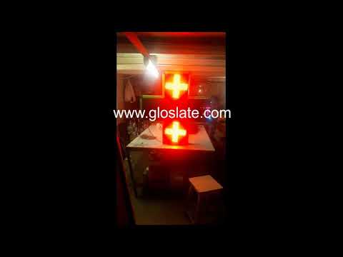 P10 True Color Plus shape Pharmacy Sign Demo at #Gloslate Factory Unit @ Mumbai. www.gloslate.com
