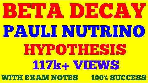 BETA DECAY AND PAULI NUTRINO HYPOTHESIS || NUTRINO HYPOTHESIS || CONTINUOUS BETA ENERGY SPECTRUM ||