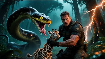 Giant Python Tries to Swallow a Giraffe ALIVE! A Rescue Mission Against All Odds.