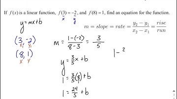 Find linear function from two points
