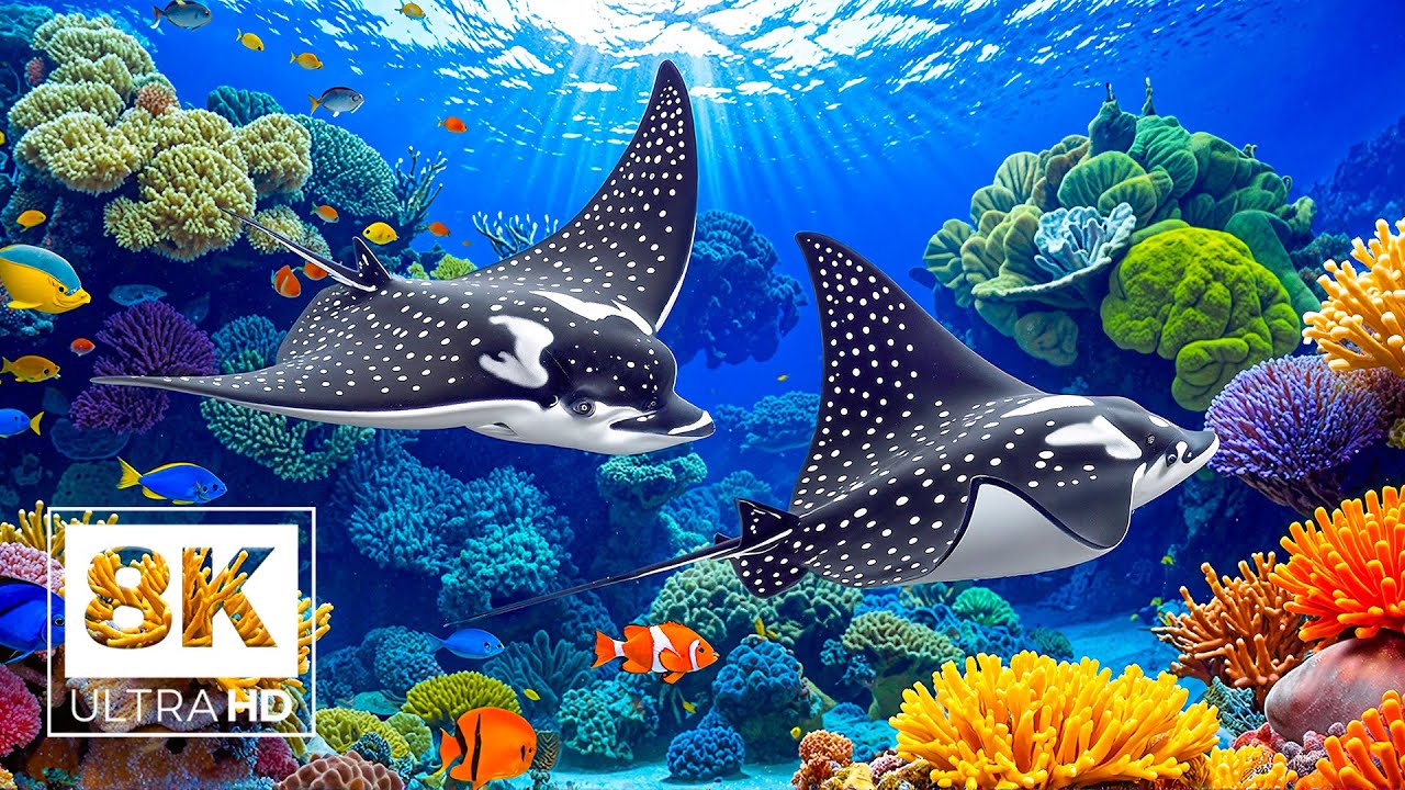Aquarium 8K (ULTRA HD) 🐠 Beautiful Fish & Coral Reefs - Aquarium Screensaver Relaxation