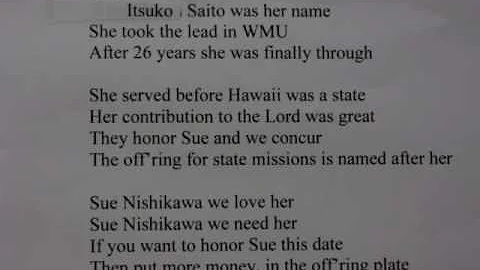 Sue Nishikawa song - A John Hom song
