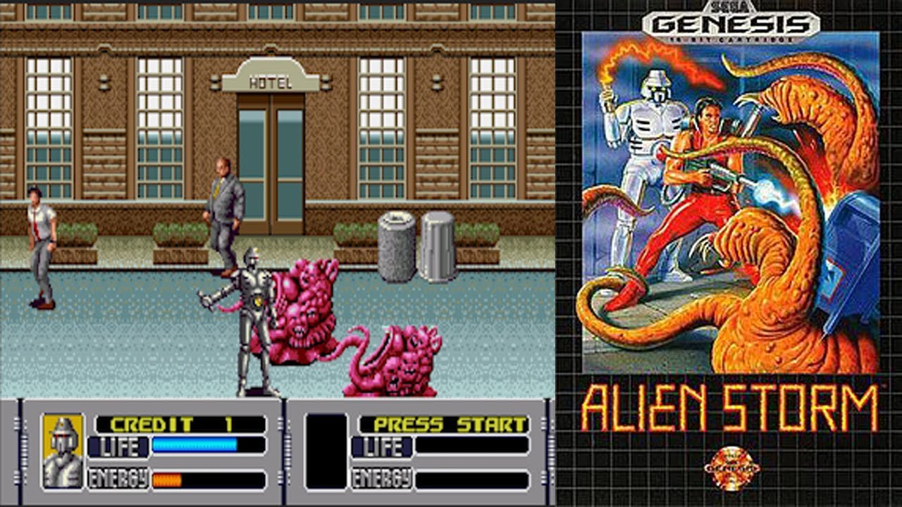 Alien Storm (1990 / Sega Genesis / Megadrive) Beat Em Up - Levels 1-5 ...