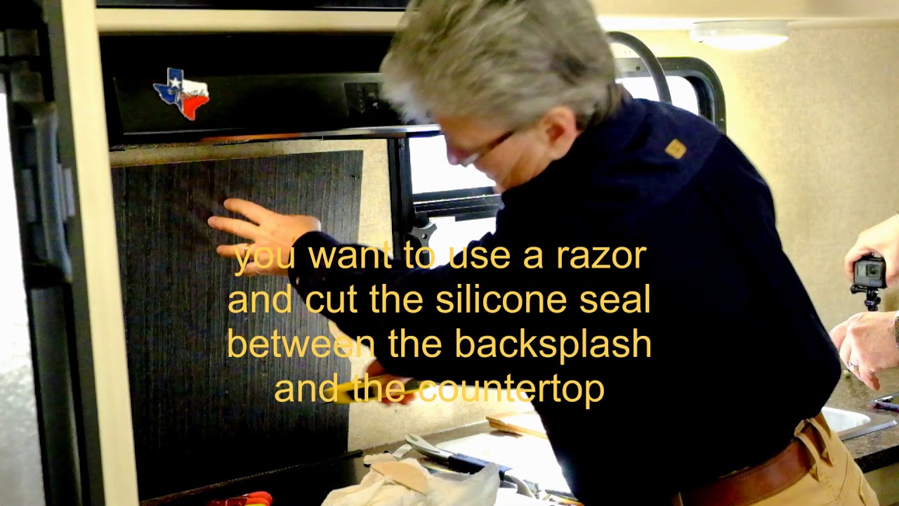 Removing Winnebago kitchen backsplash YouTube