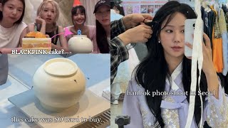 Buying The Viral Blackpink Cake🎂, Korean Traditional Photoshoot, Hanbok Rental 🇰🇷