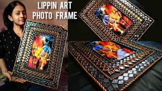 DIY LIPPIN ART PHOTO FRAME | CARDBOARD PHOTO FRAME | LIPPIN ART USING CLAY HANDCRAFT IDEAS screenshot 5