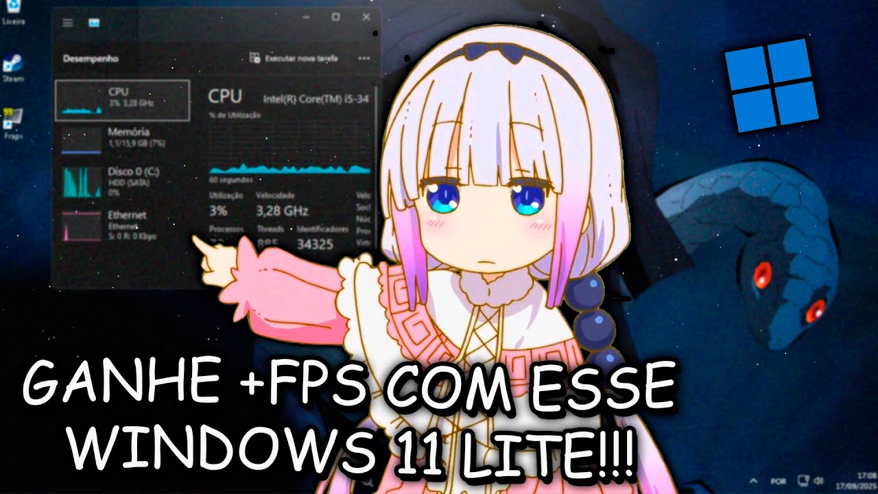 PEGUEI +100 DE FPS COM ESSE WINDOWS 11 LITE!!! DESEMPENHO MAIS FLUÍDO QUE WINDOWS 10🤩🤍 XOS 23H2