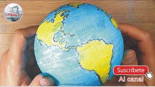 Como DIBUJAR el PLANETA TIERRA Facil paso a paso ✏️ Dibujo MAPAMUNDI y GLOBO terraqueo en una bola