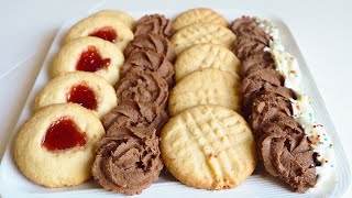 Butter Cookie Recipe | Easy Homemade Cookies (4 ways with 1 dough)