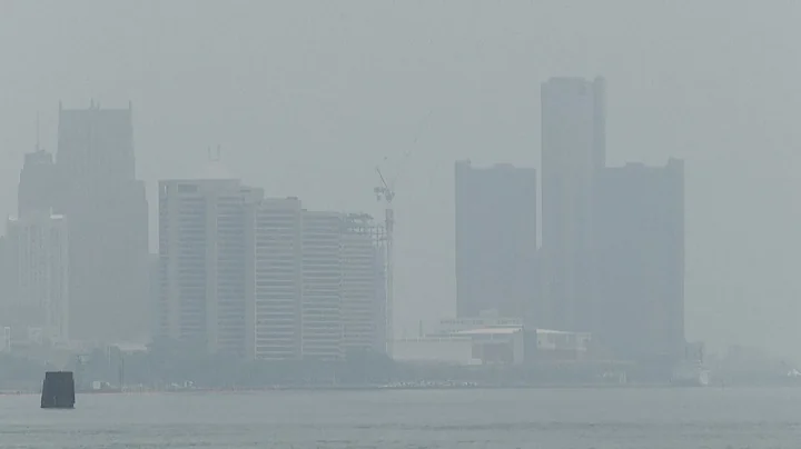 Smoky air over Detroit from Canadian wildfires