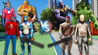 Rope Hero Team Vs Dangerous Villain Team Big Fight Challenge in Gta V | Rope Hero Vice Town