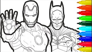 Iron Man Batman Burning on a Tree Coloring pages