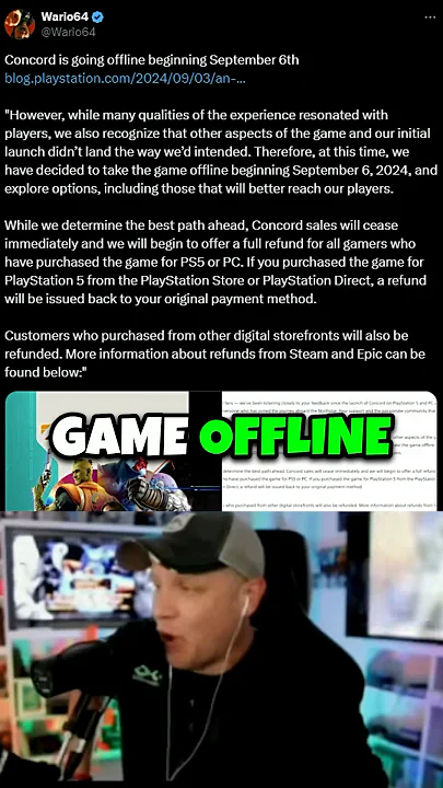 #Concord is a Total FAILURE! #Sony issues FULL Refunds!