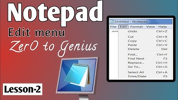 Lesson 2nd  Edit menu नोटपैड चलाना सीखें || How to use edit menu in notepad #notepad