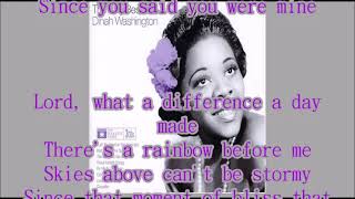 Dinah Washington     What  A Difference A Day Makes     +   lyrics screenshot 4