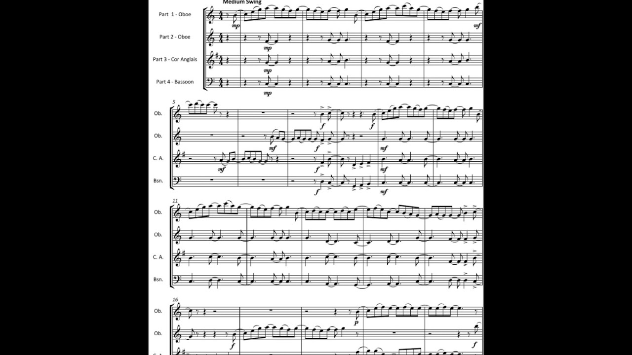 FM836 Williams Boogie Ride Double Reed Quartet - YouTube